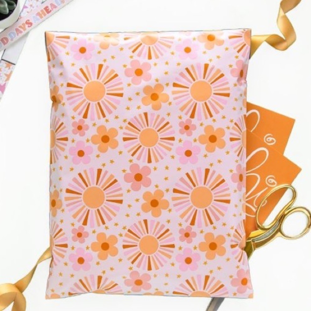 (20) Floral Pink Yellow Sunshine Mailers, 10X13, BUY NOW PRICE - Picture 1 of 1